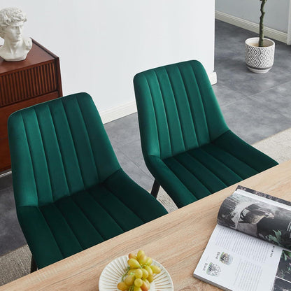 Samt Esszimmerstühle 2er Set – Moderne Sessel Grün