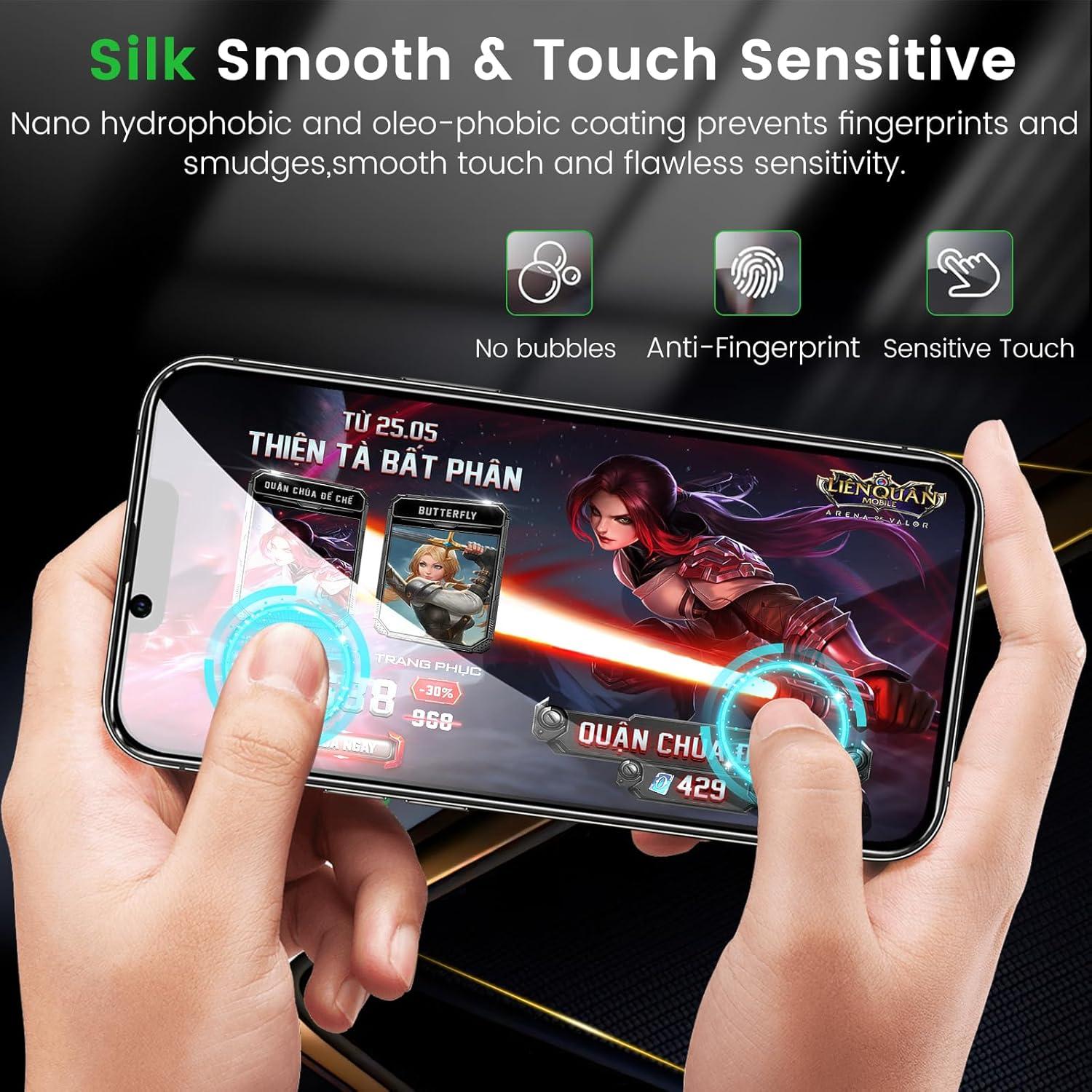 Sichtschutz Glasfolie für iPhone 14/13/13 Pro 6,1 Zoll 9H Härte 2 Stück