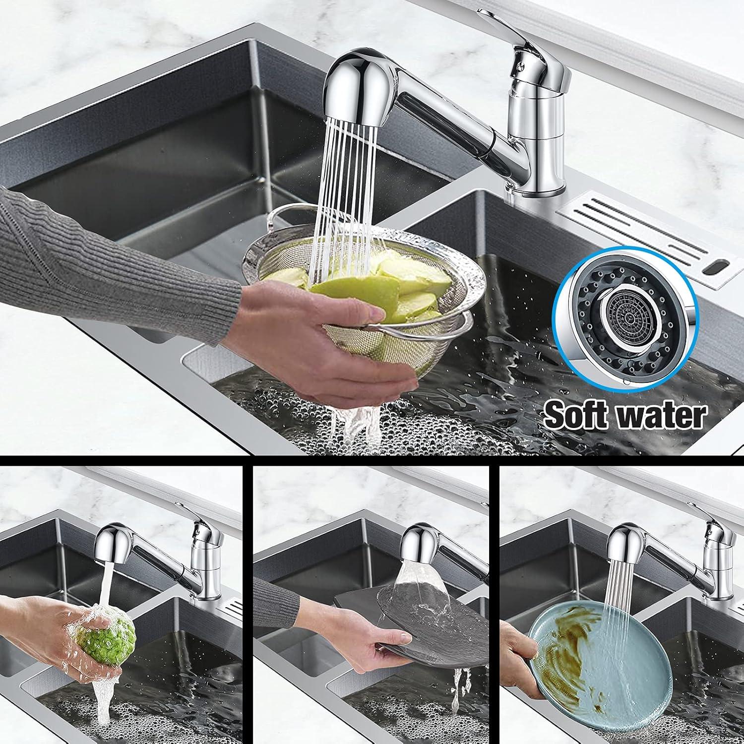 Namuoto Küchenarmatur Ausziehbar mit 360° Drehung Chrom