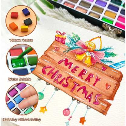 Artecho Aquarellfarben Set 100 Farben mit Zubehör & Box