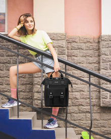 Kleiner Damen Rucksack Wasserdicht Schwarz 14 Zoll