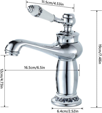 Retro Wasserhahn Messing Einhebelmischer Bad Armatur Keramikventil