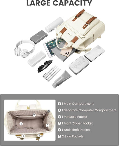 Rucksack Damen Wasserdicht Mini Cityrucksack Beige Frauen Modern