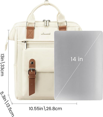 LOVEVOOK Kleiner Damenrucksack Mini Cityrucksack Beige 2in1 Frauen Rucksack