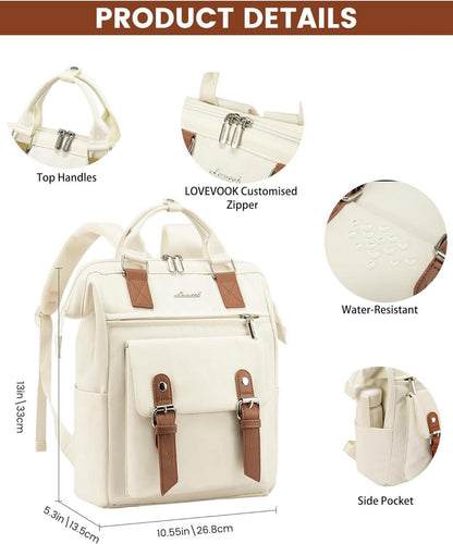 Kleiner Damenrucksack Mini Cityrucksack Wasserdicht Beige