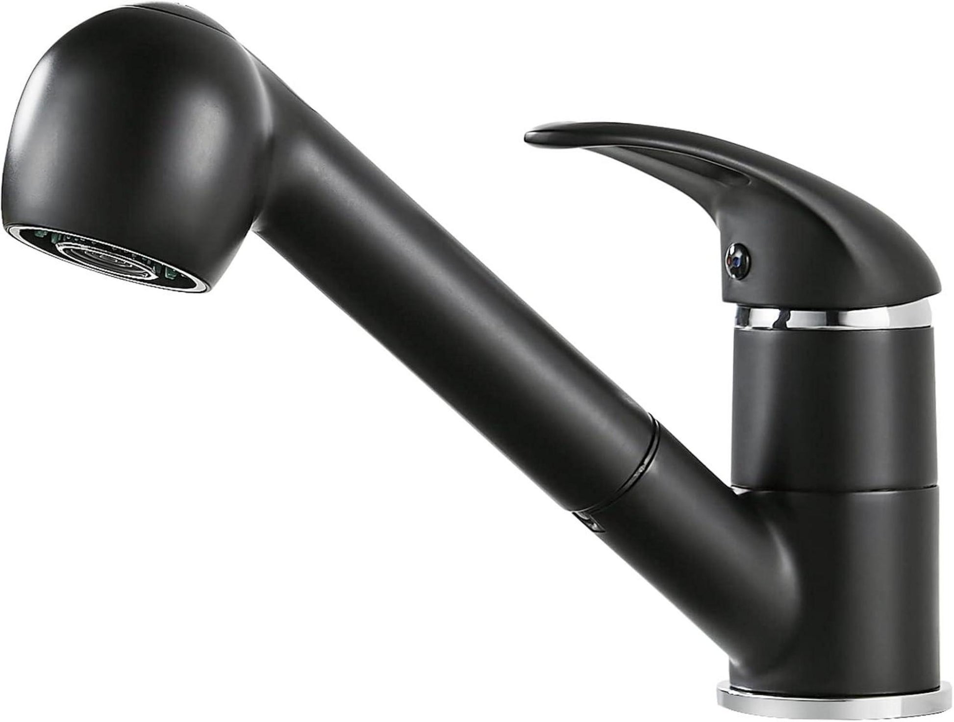 Küchenarmatur Schwarz Ausziehbar 360° Drehbar Wasserhahn mit 2