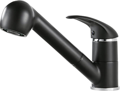 Küchenarmatur Schwarz Ausziehbar 360° Drehbar Wasserhahn mit 2