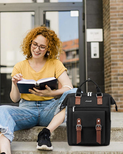 Kleiner Damen Rucksack Wasserdicht Schwarz LOVEVOOK Backpack