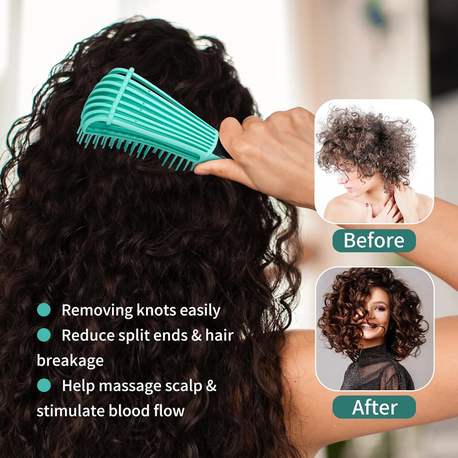 BESTOOL Pro Entwirrbürste Naturhaar Afro Lockiges Haar 3a bis 4c Trocken Nass Verbesserung Haartextur
