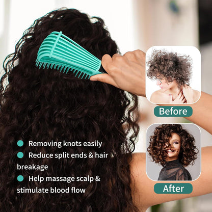 BESTOOL Pro Entwirrbürste Naturhaar Afro Lockiges Haar 3a bis 4c Trocken Nass Verbesserung Haartextur