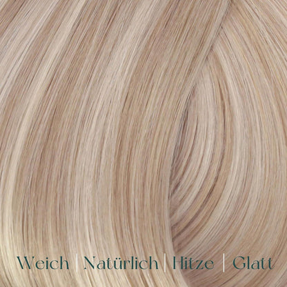 Blond Echthaar Clip-in Extensions – Aschblond Highlights