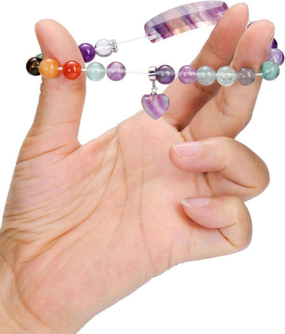 Chakra-Armband mit Herzanhänger und Edelsteinen Energietherapie