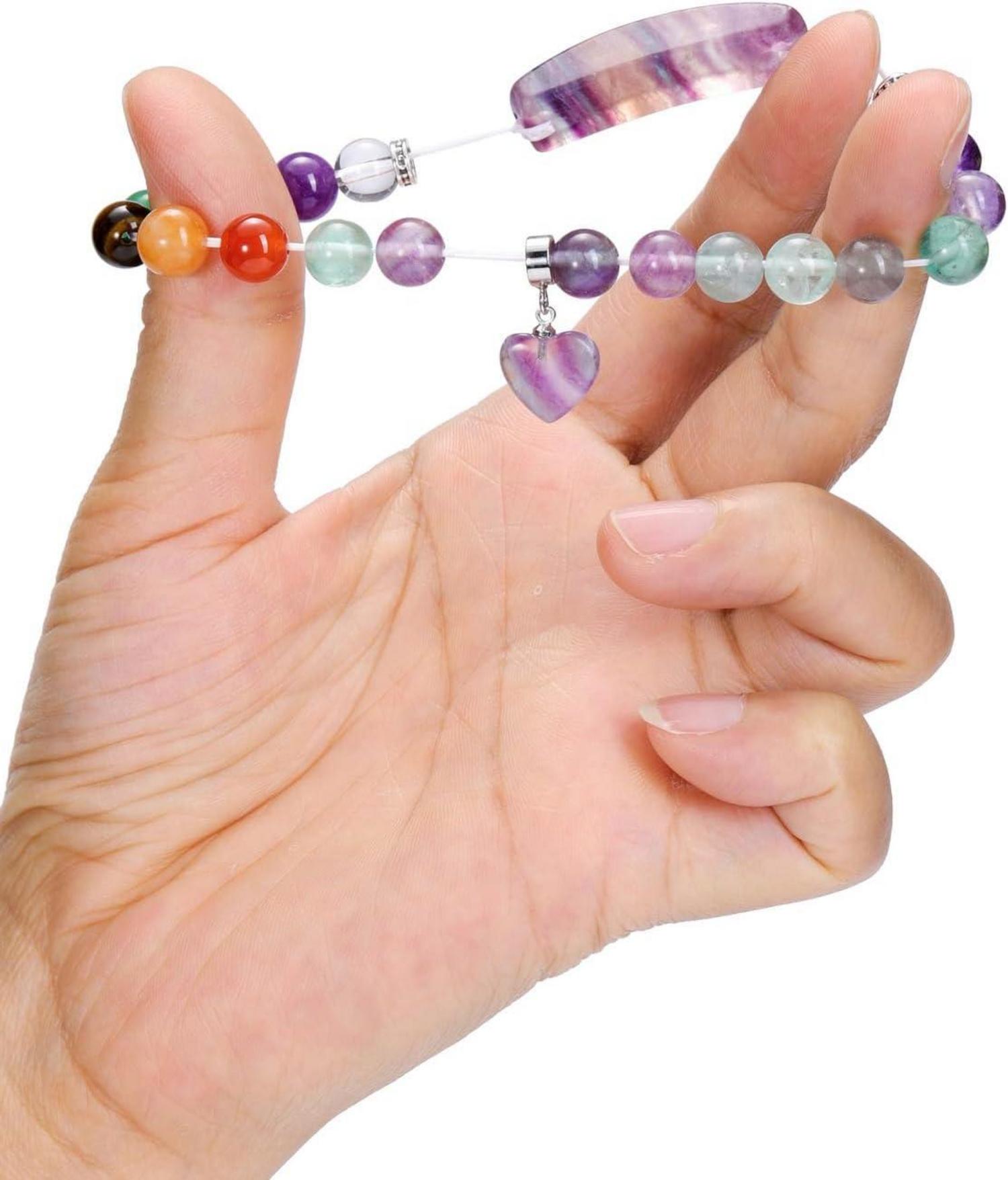 Chakra-Armband mit Herzanhänger und Edelsteinen Energietherapie