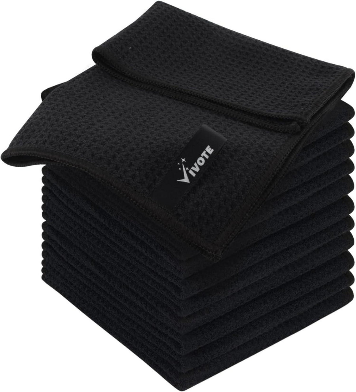Mikrofasertücher Schwarz 12er Pack 30x30cm Fusselfrei & Saugstark
