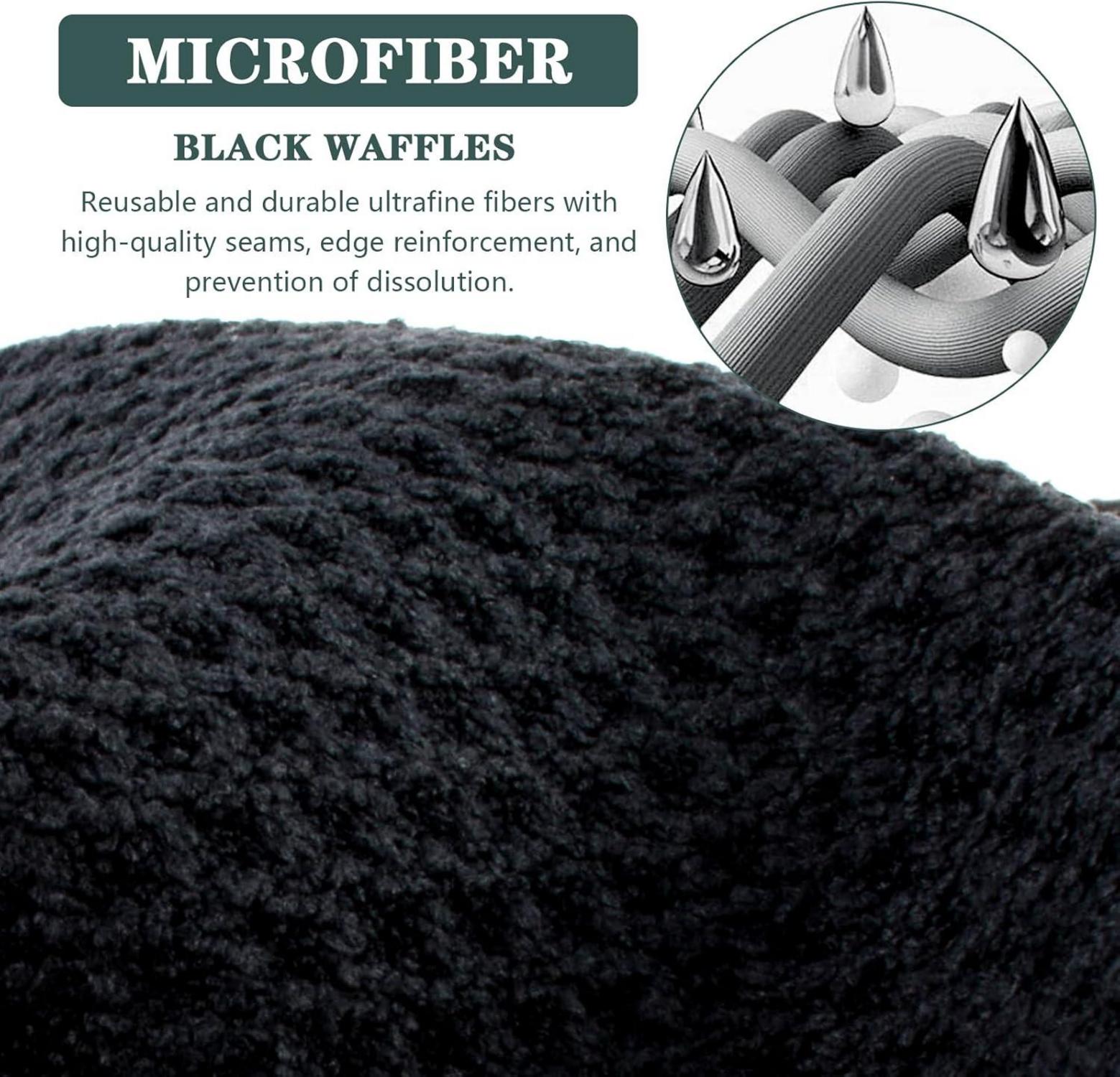 Mikrofasertücher Schwarz 30x30cm 12er Set Barista Putzlappen fusselfrei