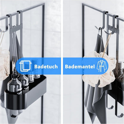 Duschablage zum Hängen ohne Bohren, Edelstahl, Schwarz