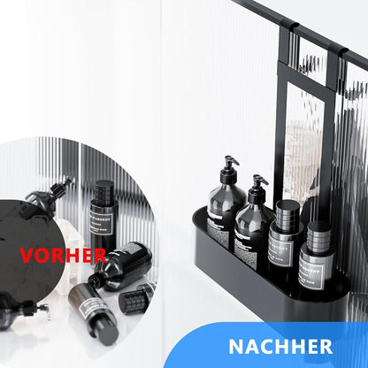 Duschablage zum Hängen ohne Bohren, Edelstahl, Schwarz