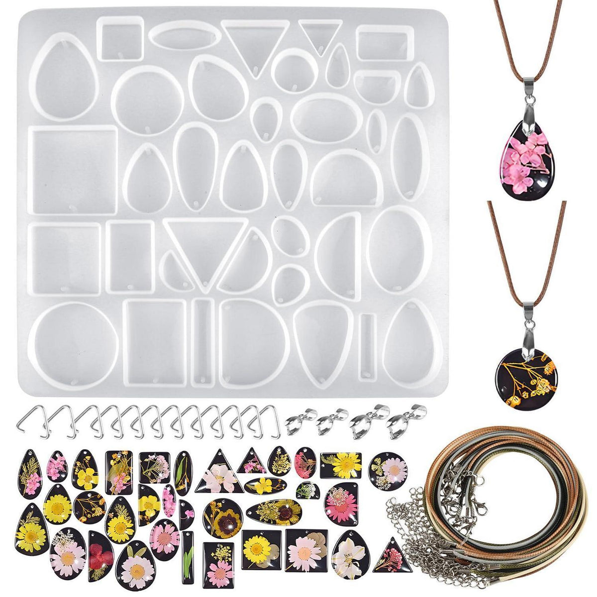 Silikonform Schmuck Set für Epoxidharz Anhänger DIY Halsketten