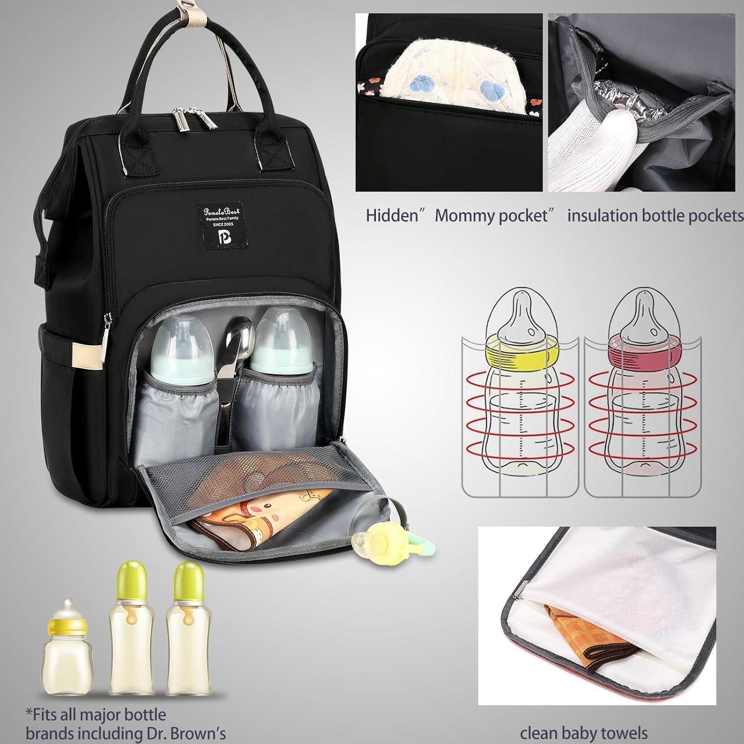 Baby Wickelrucksack mit Wickelunterlage und großer Kapazität
