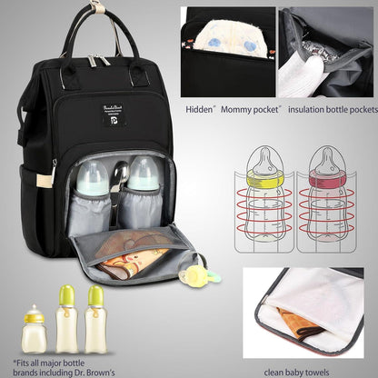 Baby Wickelrucksack mit Wickelunterlage und großer Kapazität
