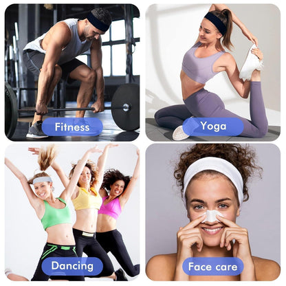 6er Pack Stirnbänder Damen Yoga Fitness - Schwarz Weiß Grau