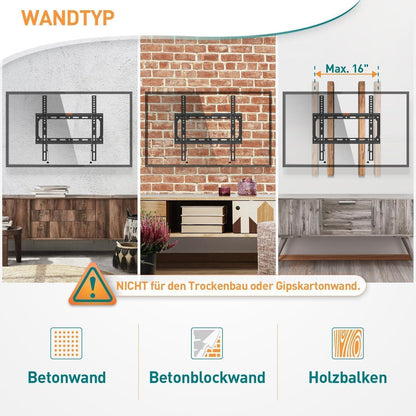 TV Wandhalterung 26-60 Zoll Flach und Curved Fernseher VESA