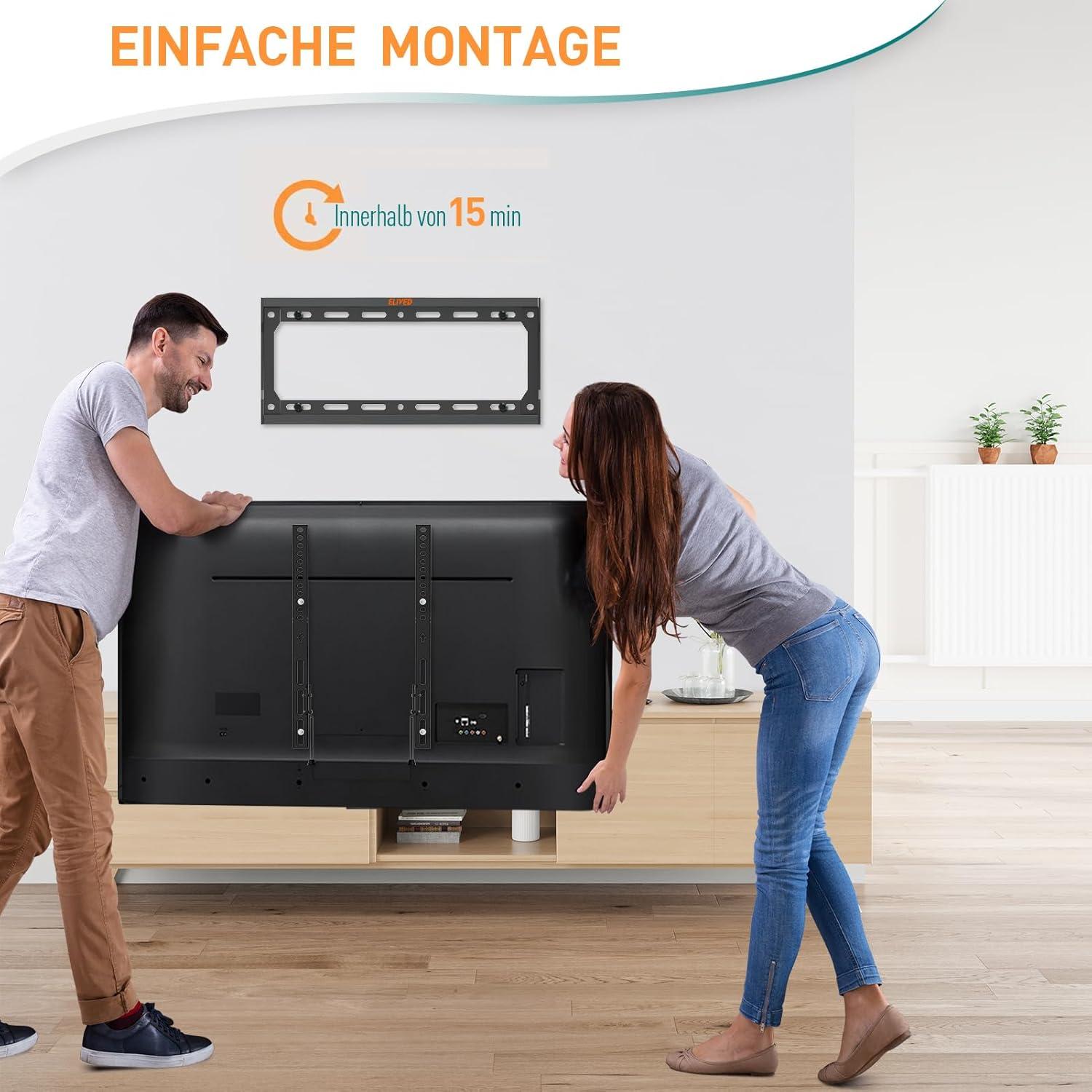 TV Wandhalterung 26-60 Zoll Flach Curved Fernseher 400x400mm 45KG