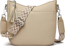 Umhängetasche Damen Klein Leder Crossbody Breiter Gurt Khaki