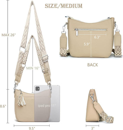 SOGYECS Umhängetasche Damen Leder Crossbody Bag Khaki