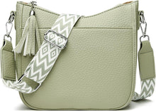 Crossbody Bag Damen Hellgrün Leder PU Umhängetasche Kleine Handtasche