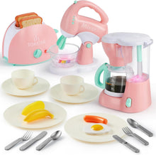 Küchenspielzeug Set mit Kaffeemaschine, Mixer & Toaster, Lichter