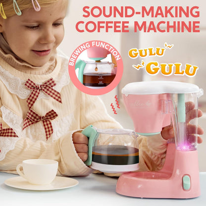 Küchenspielzeug Set mit Kaffeemaschine, Mixer & Toaster, Lichter