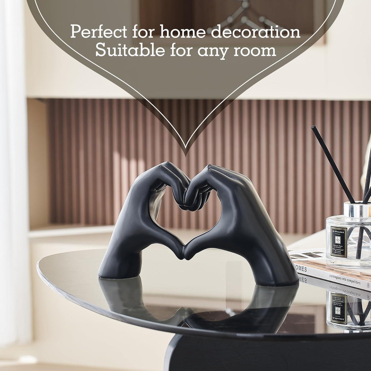 Liebesfingerstatue Schwarz Moderne Kunst Skulptur Finger Dekoration