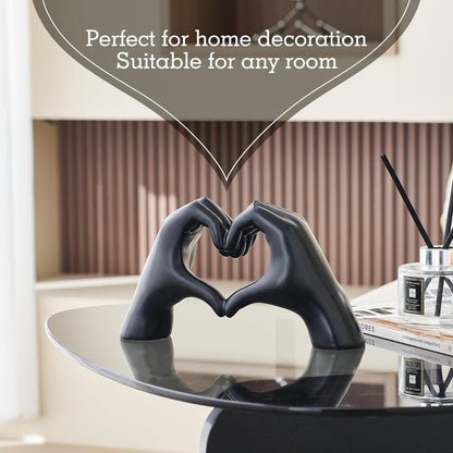 Liebesfingerstatue Schwarz Moderne Kunst Skulptur Finger Dekoration