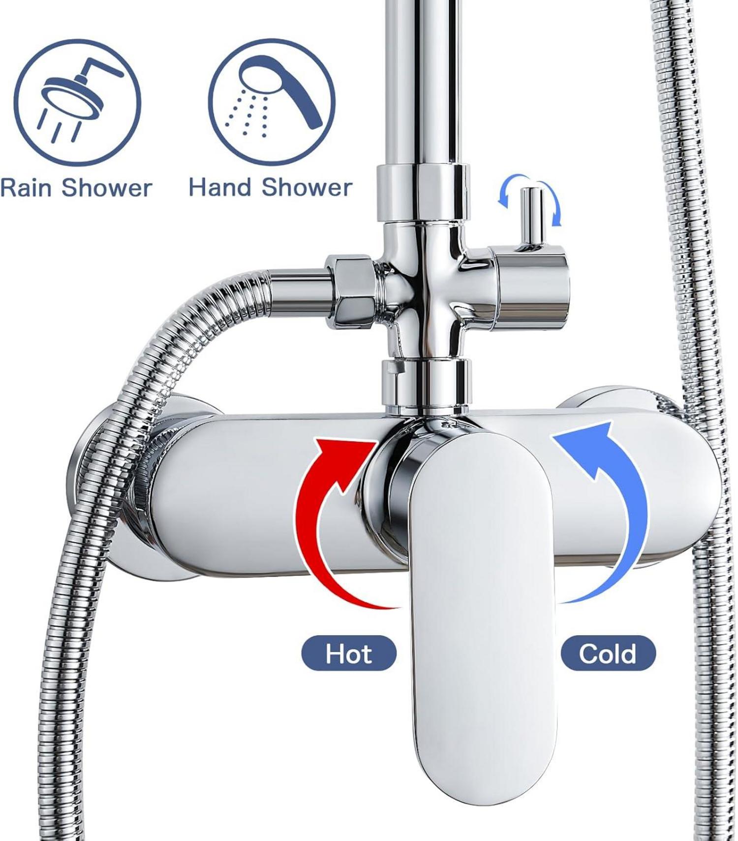 Namuoto Duschset Armatur mit Regendusche Handbrause Rund