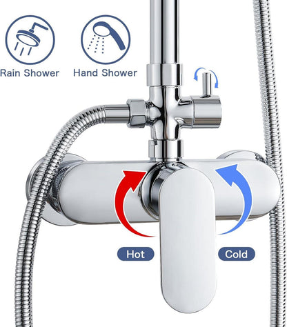 Namuoto Duschset Armatur mit Regendusche Handbrause Rund