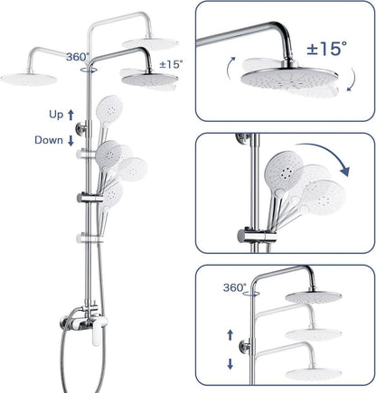 Namuoto Duschset Armatur Mischbatterie Regendusche Chrom