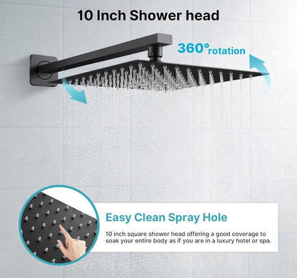 Schwarzes Unterputz Duschsystem mit Regendusche & Handbrause