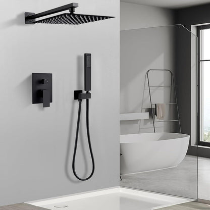 Namuoto Schwarz Unterputz Duschsystem Regendusche Handbrause 2in1