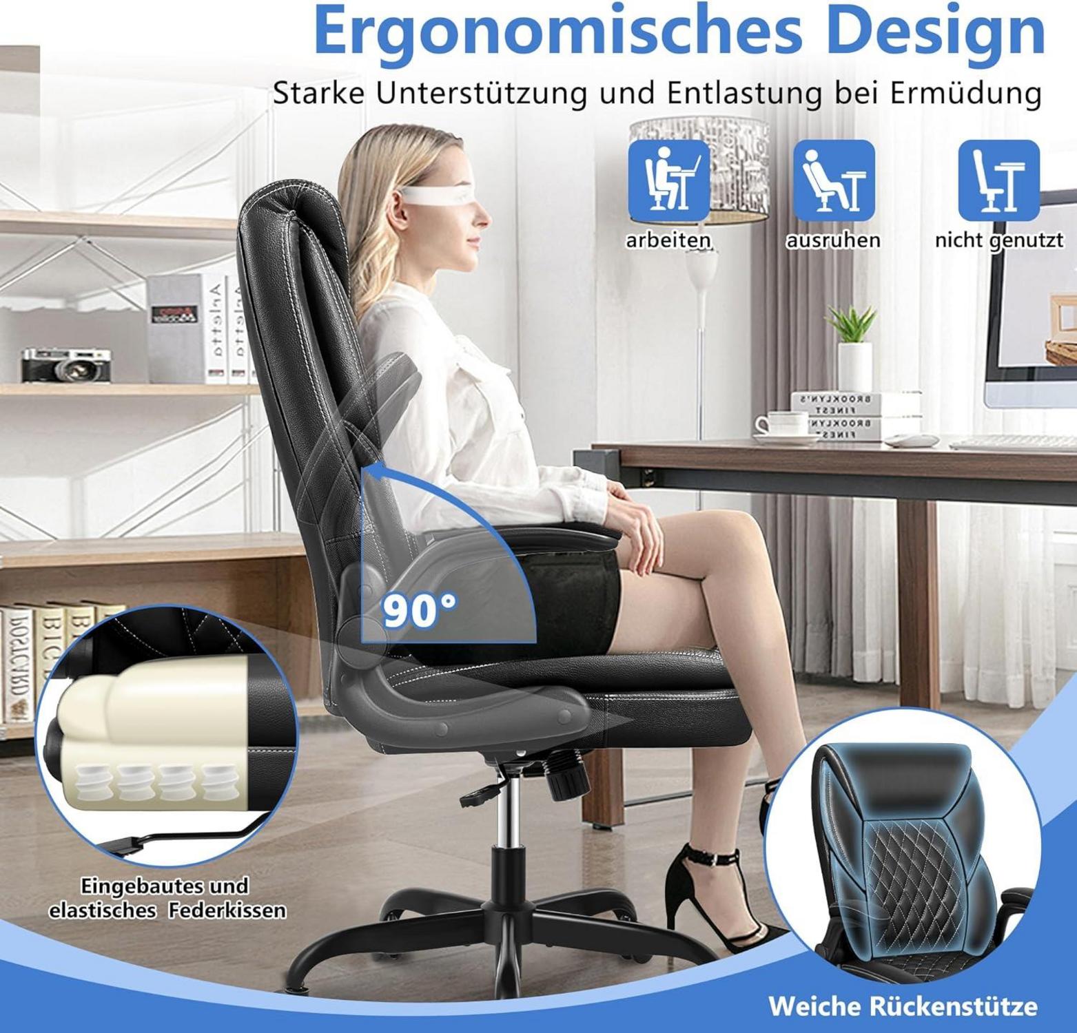 Ergonomischer Chefsessel Leder Bürostuhl