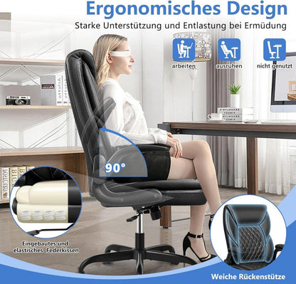 Ergonomischer Chefsessel Leder Bürostuhl