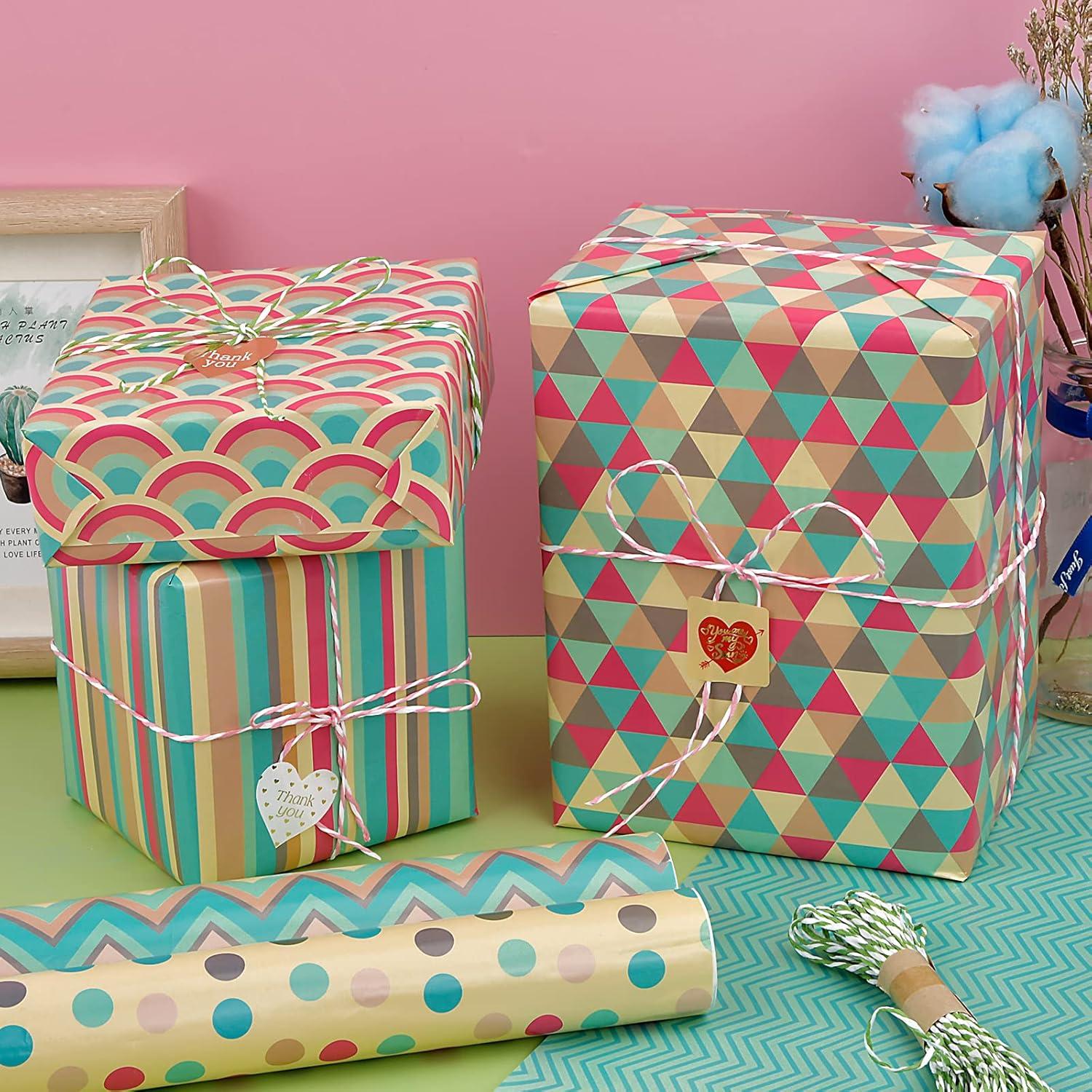 Geschenkpapier Set 6 Geschenkpapier Papierseil Doppelseitiges