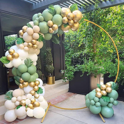 50 Stück Luftballons Geburtstag Hochzeit Party Deko 12 Zoll Grün Weiß Gold Konfetti