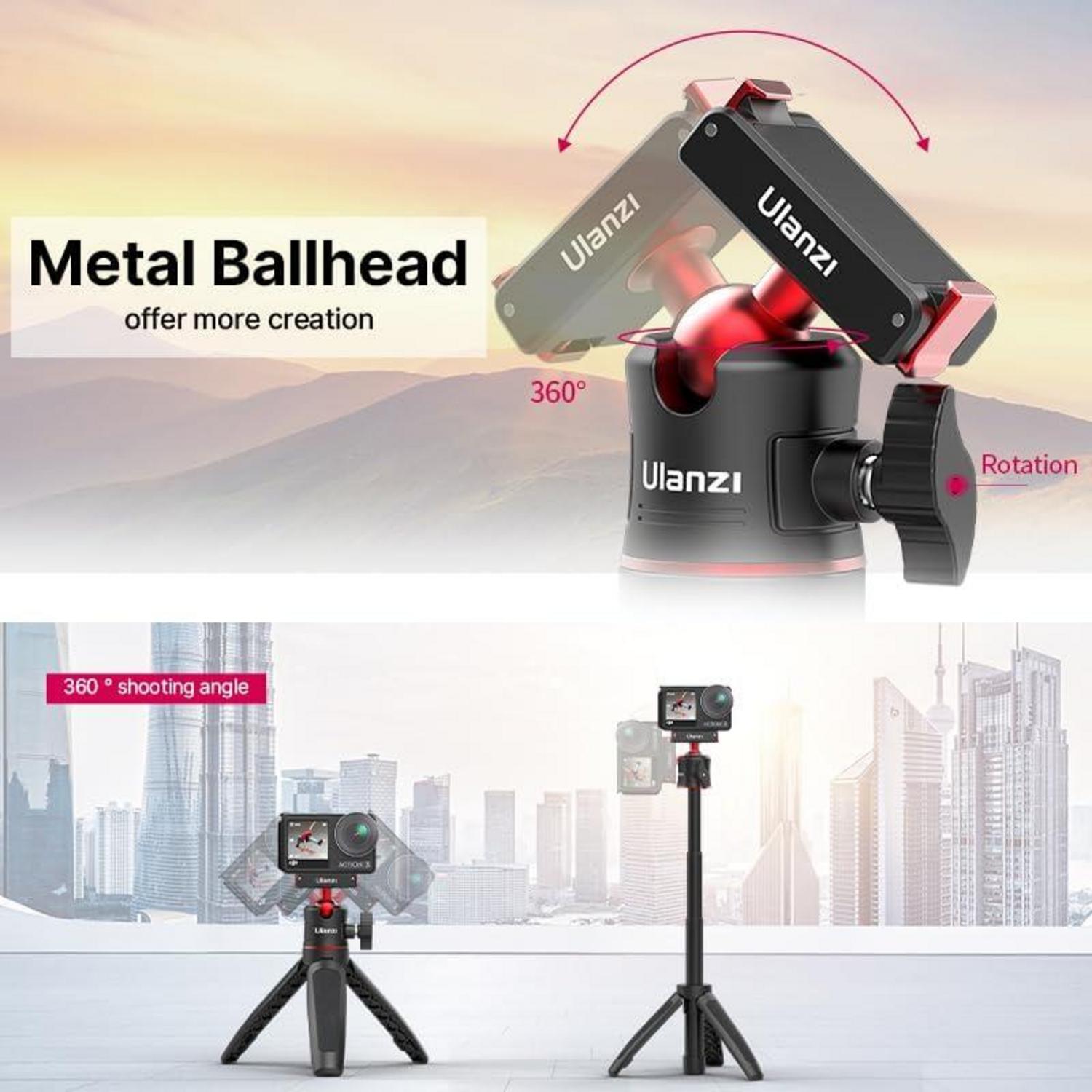 Mini Stativ für DJI Action 4/3 mit magnetischem Kugelgelenk, tragbar