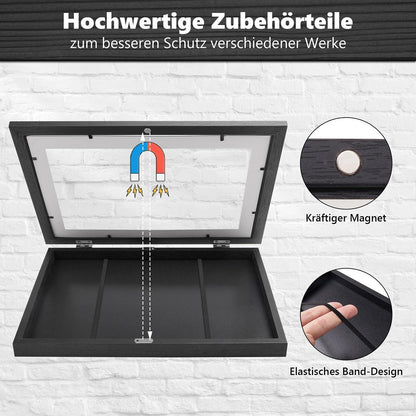 Kromapolis Bilderrahmen Set A4 Bruchsicheres Acrylglas Schwarz Weiß Naturholz