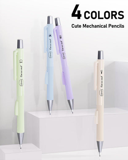 Pastell-Druckbleistift-Set 0,5 mm mit Etui, 480 HB Minen, 3