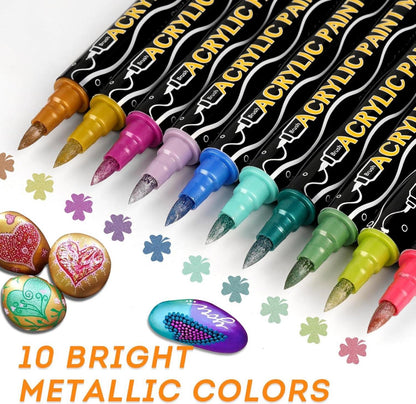 Acrylstifte für Steine wasserfest 48 Farben Doppelendige Acrylic PaintPermanent Marker