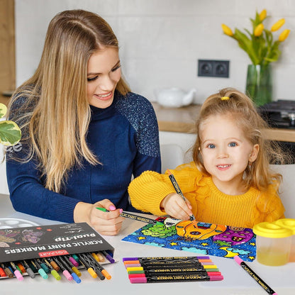 Acrylstifte wasserfest 48 Farben Steine Bemalen Doppelendige Marker