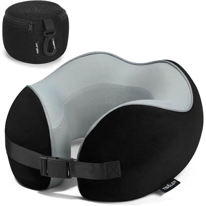 Nackenkissen Memory Foam Grau - Reisekissen Auto Waschbar