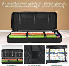 Schwarze Geschenkpapieraufbewahrungstasche 600D Oxford Organiz mit Zierband 82x35x14cm